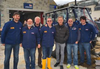 Jeremy Kyle with Lyme Regis Lifeboat Crew